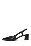 Women's Black Leather Heeled Shoes | Derimod