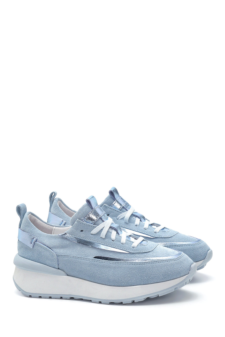 Women's Leather Suede High Sole Sneaker