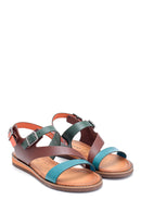 Women's Leather Buckle Detailed Sandals | Derimod