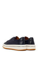 Men's Navy Blue Lace-up Thick-Sole Leather Sneaker | Derimod