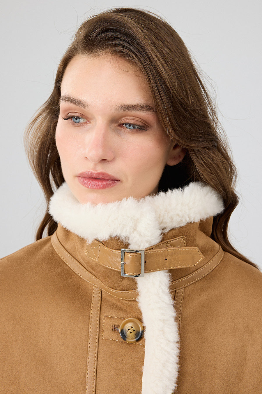 Oslo Woman Camel Double-Sided Teddy Coat