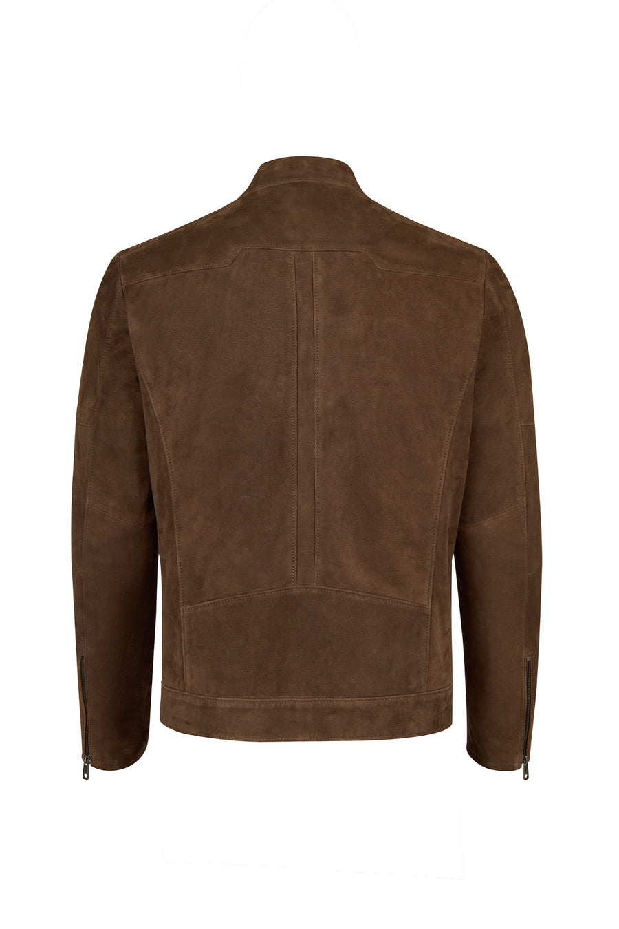 Ronaldo Male Tan Zip Closure Suede Jacket