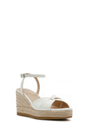 Kadın Beyaz Bilekten Tokalı Dolgu Topuklu Espadril Sandalet | Derimod