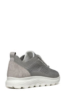 Geox Women's Gray Spherica Lace-up Fabric Sneaker | Derimod