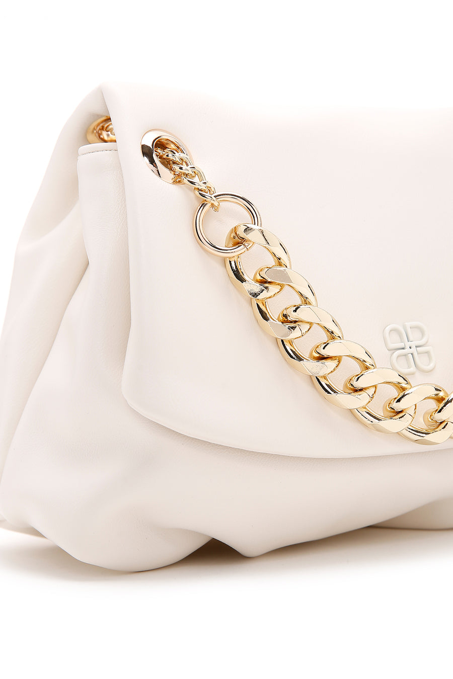 Women's Cream Long Strap Shoulder Bag