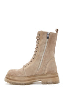 Women's Gray Suede Leather Boots | Derimod