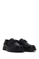 Male Black Buckled Leather Casual Loafer | Derimod