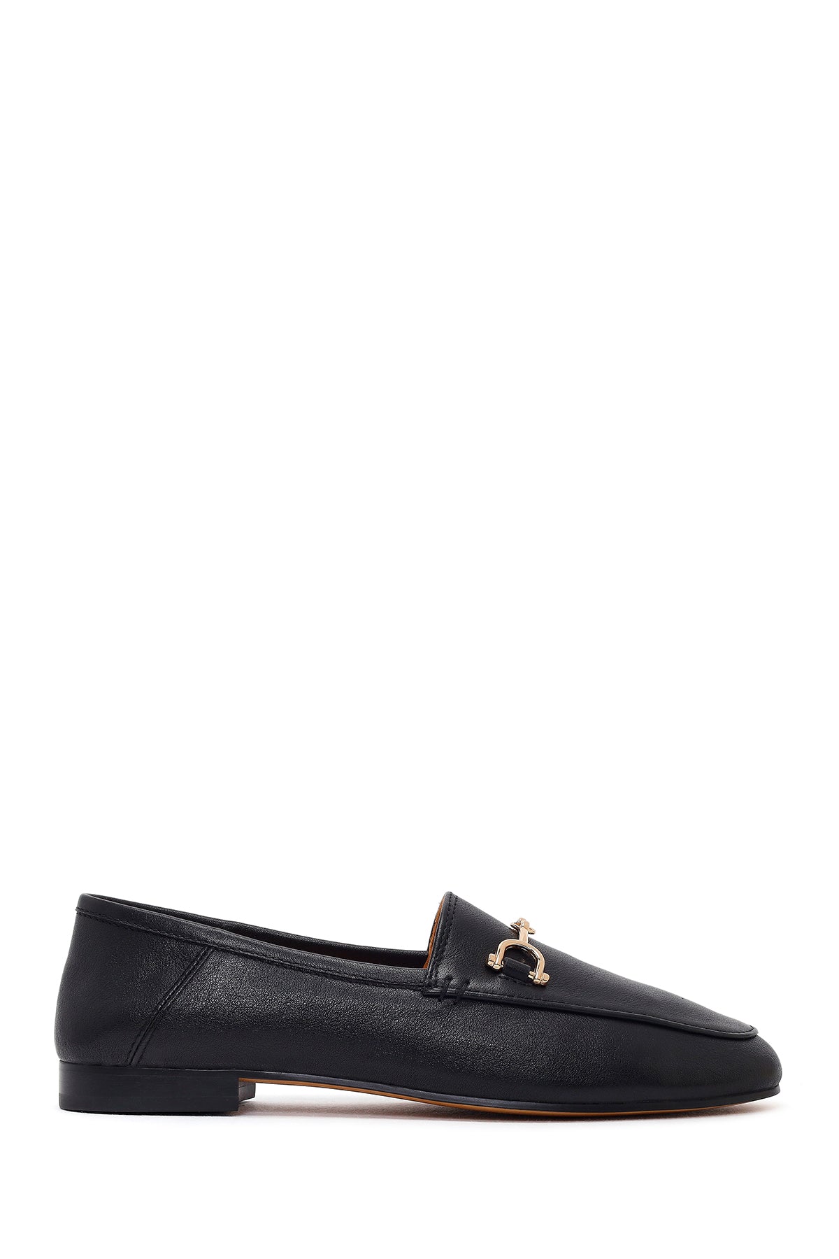 Women's Black Buckle Leather Loafer 26PFD552618 | Derimod