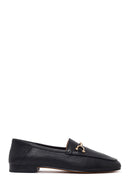 Women's Black Buckle Leather Loafer | Derimod