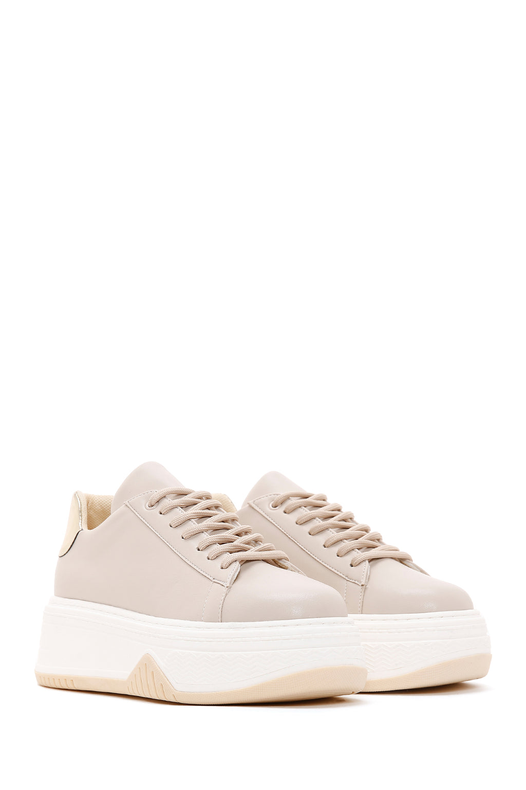 Kadın Bej Kalın Tabanlı Sneaker