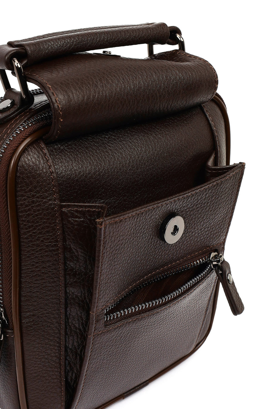 Men's Brown Leather Messenger Bag