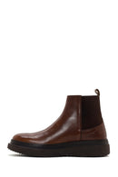 Men's Mink Thick Soled Leather Chelsea Boots | Derimod