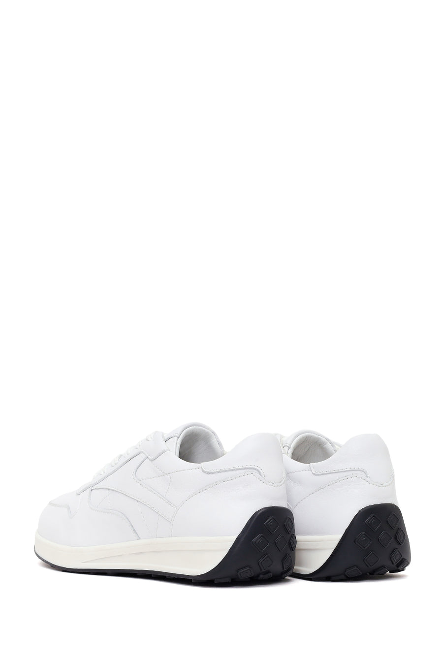Kadın Beyaz Bağcıklı Deri Sneaker