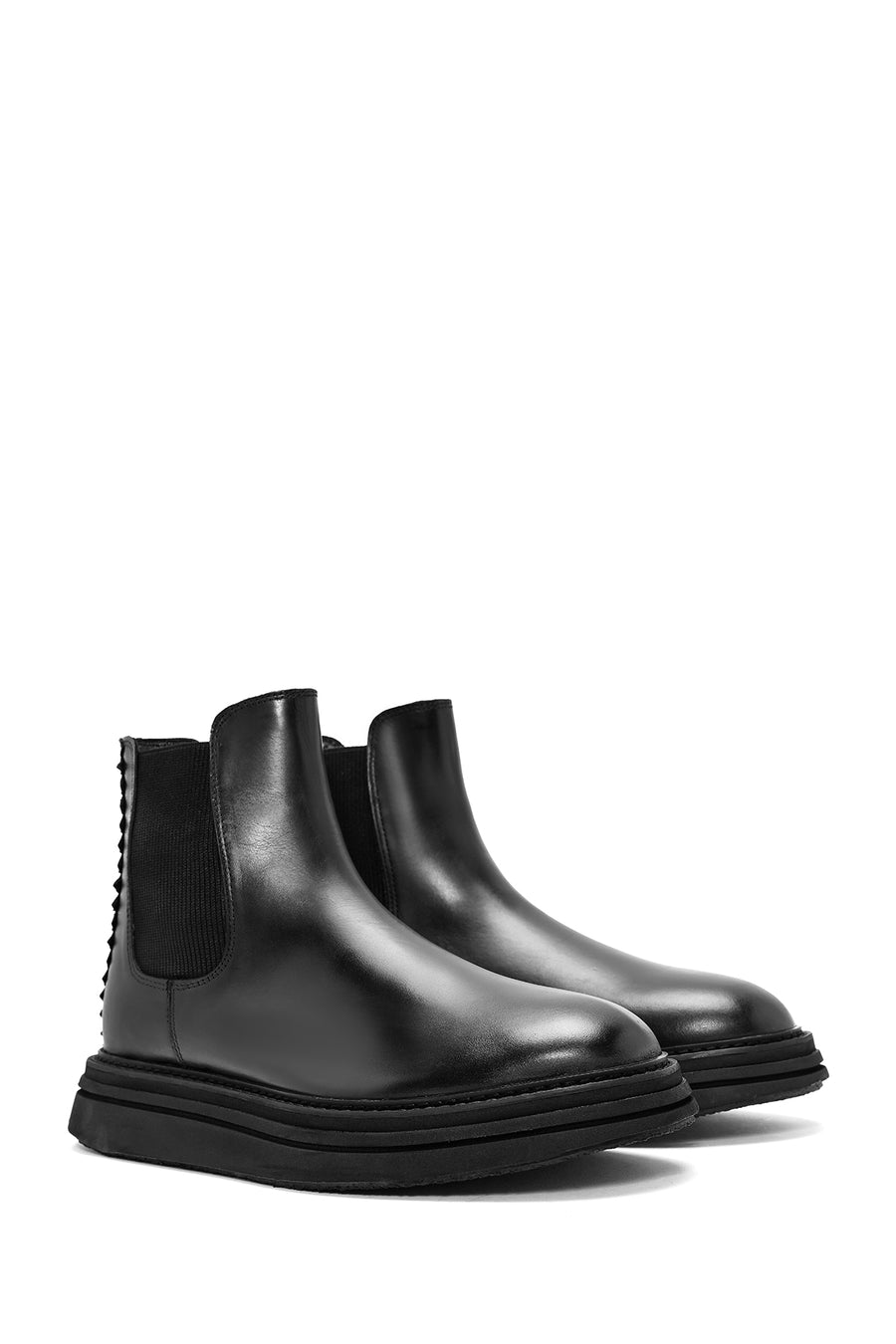Men's Black Leather Chelsea Boots
