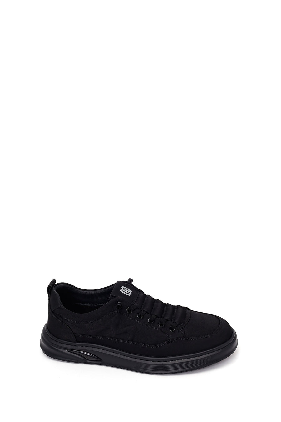 Derimod Zero Male Black Lace-Up Thick-Soled Fabric Sneaker