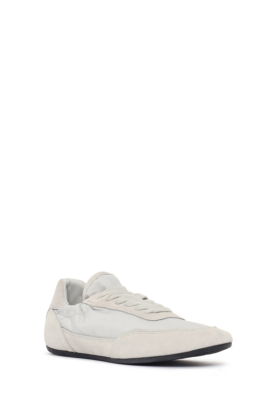 Women's Grey Lace-up Leather Sneaker