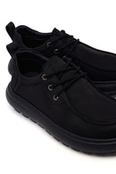 Derimod Zero Male Black Lace-Up Thick-Soled Fabric Casual Shoes | Derimod