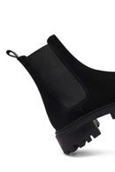 Woman Black Thick-Soled Suede Chelsea Boots | Derimod