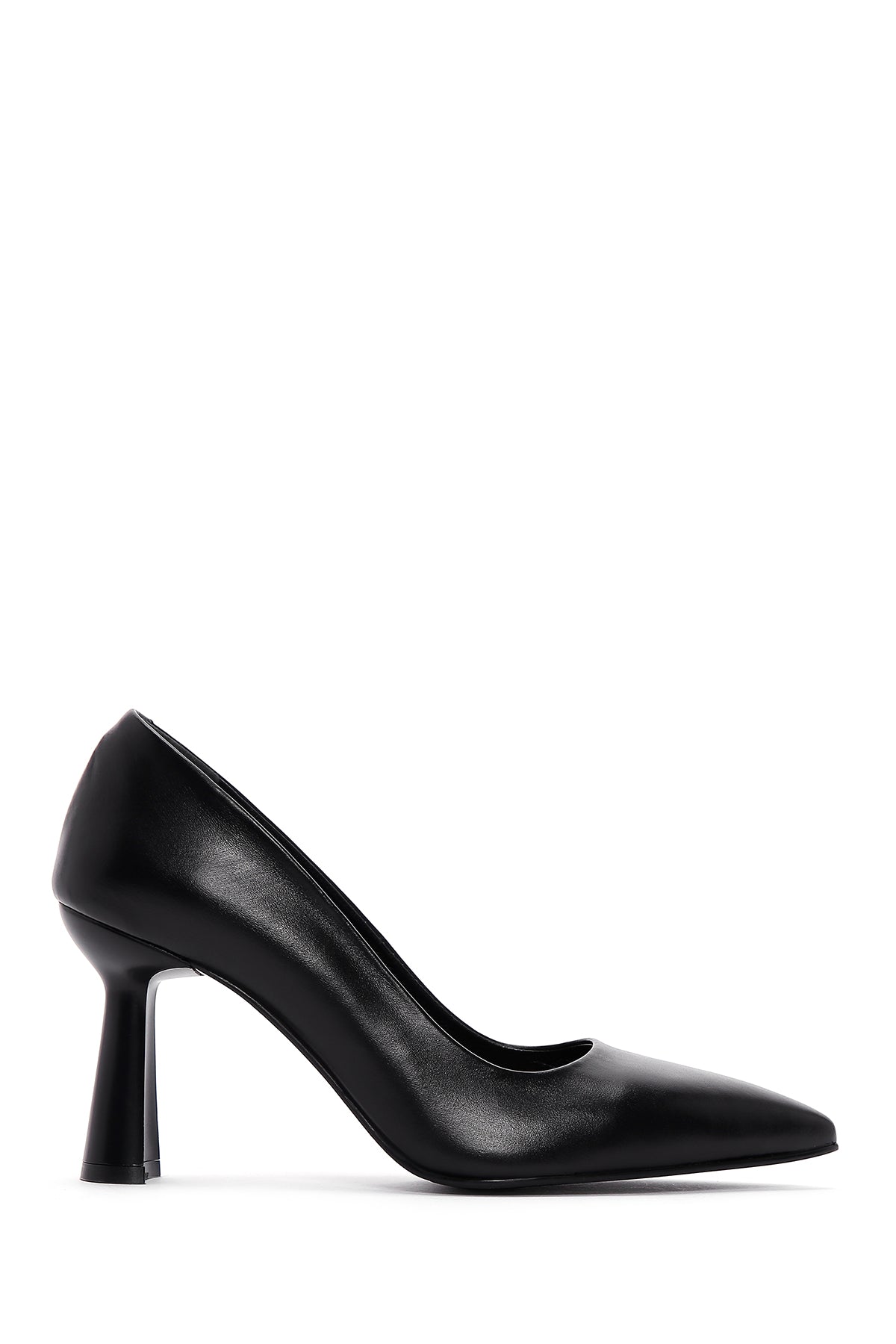 Women's Black Leather Heeled Shoes 23SFD134118 | Derimod