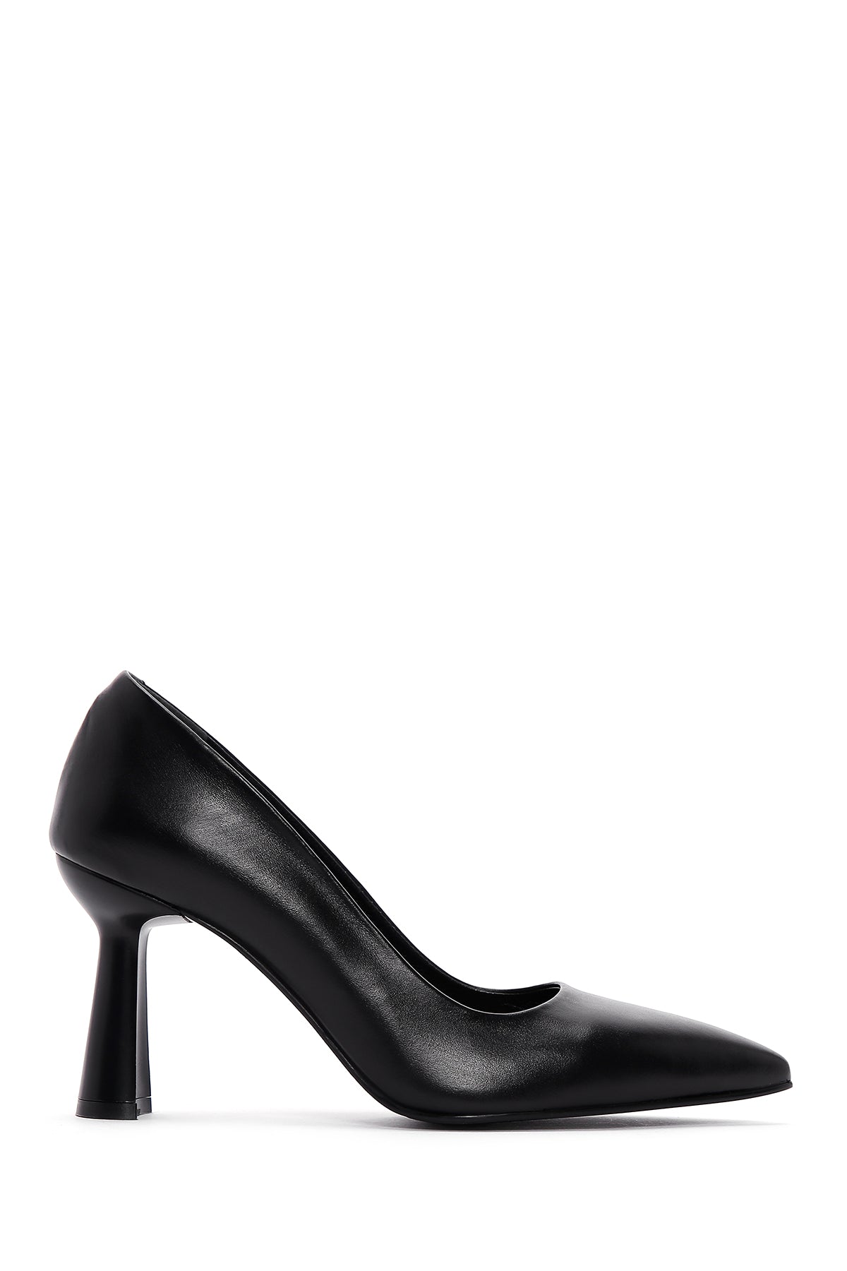 Women's Black Heeled Leather Stiletto 26PFD130518 | Derimod