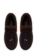 Kadın Kahverengi Tokalı Kalın Tabanlı Süet Deri Teddy Loafer | Derimod