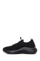 Women's Black Stone Thick Soled Sneaker | Derimod