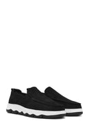 Men's Black Nubuck Leather Comfort Shoes | Derimod