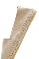 Women's Gray Suede Leather Espadrille | Derimod