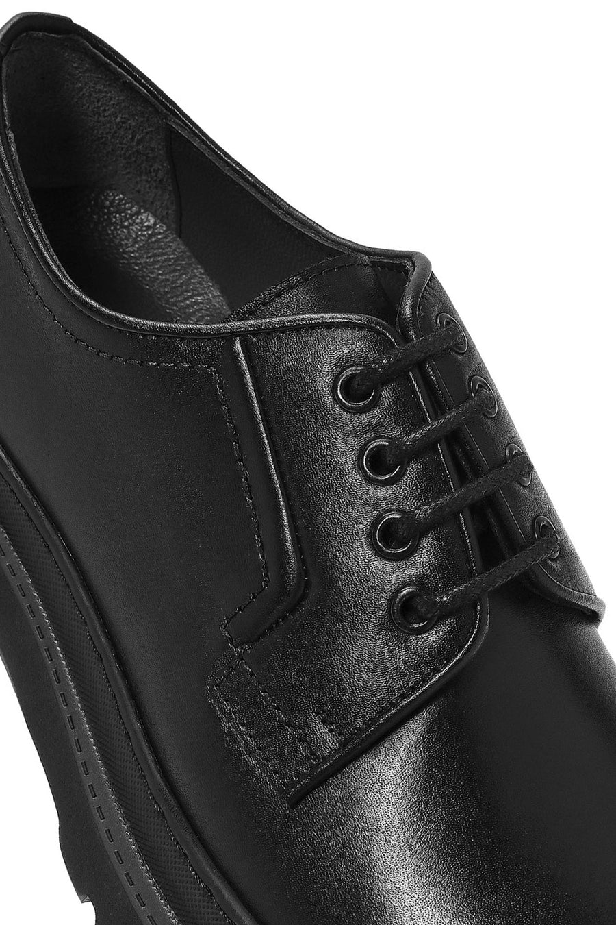 Men's Black Lace-up Leather Casual Shoes