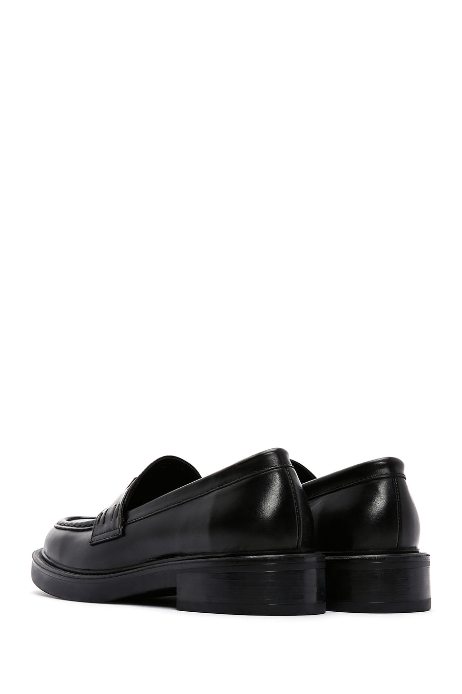 Kadın Siyah Deri Maskülen Casual Loafer