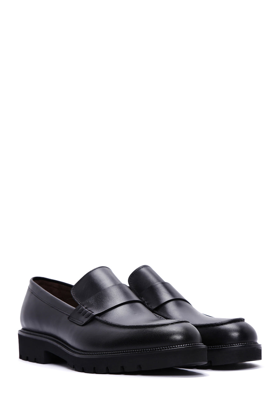 Men's Black Leather Casual Loafer
