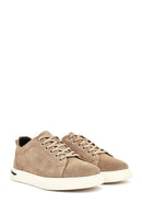 Erkek Vizon Bağcıklı Süet Deri Casual Sneaker | Derimod