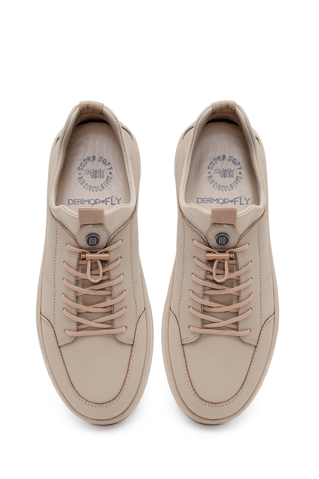 Derimod Fly Erkek Gri Bağcıklı Deri Casual Sneaker