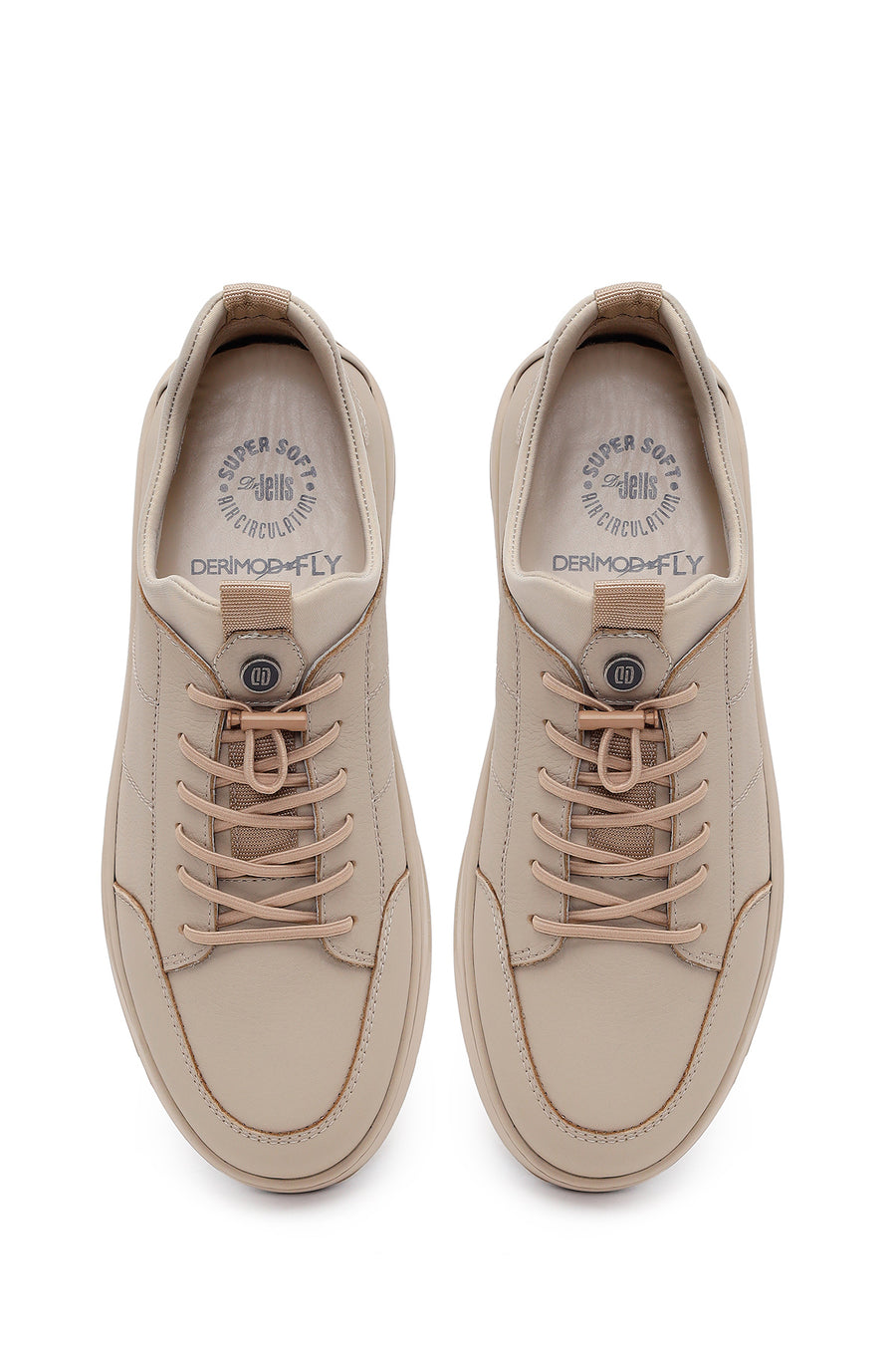 Derimod Fly Erkek Gri Bağcıklı Deri Casual Sneaker