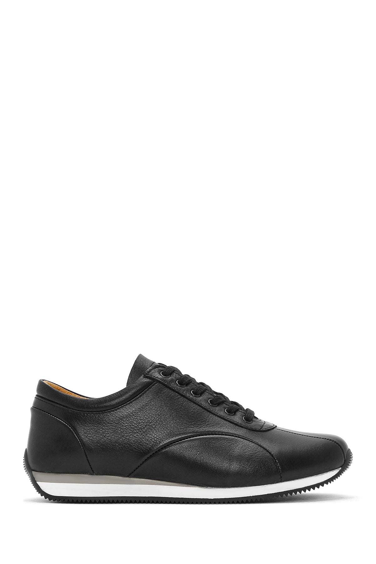 Erkek Siyah Bağcıklı Deri Casual Sneaker 25SFD6740FT | Derimod