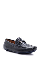 Erkek Lacivert Deri Örgülü Casual Loafer | Derimod