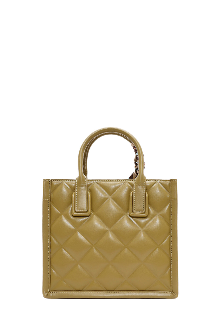 Women's Khaki Long Strap Accessory Detailed Quilted Handbag