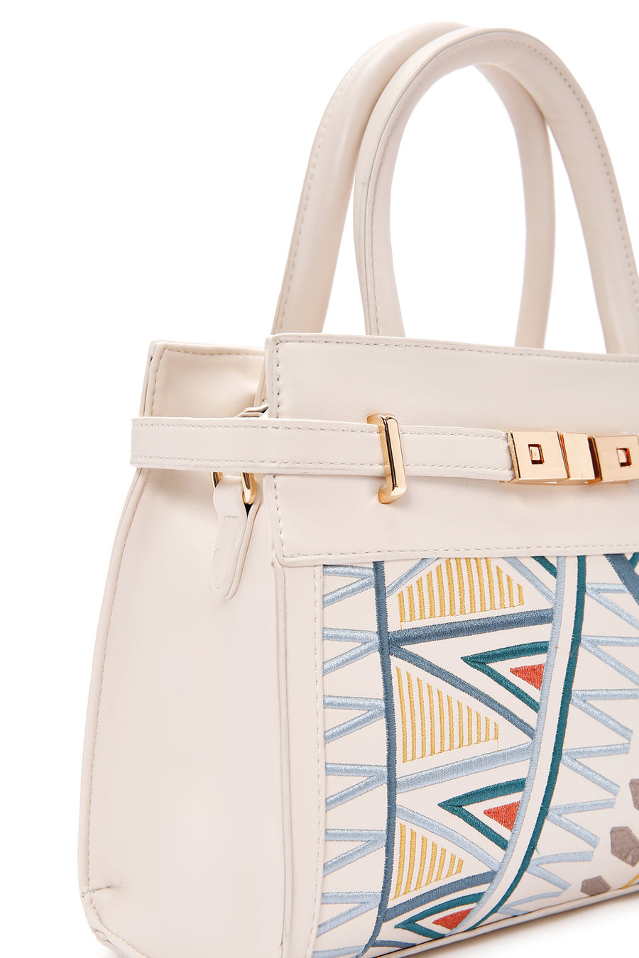 Women's Cream Printed Long Shoulder Bag
