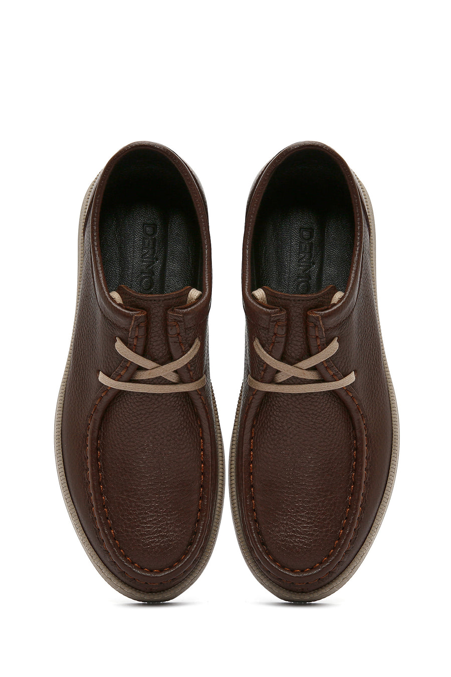 Men's Brown Lace-up Leather Casual Shoes