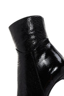 Women's Black Patent Leather Thin Heeled Boots | Derimod