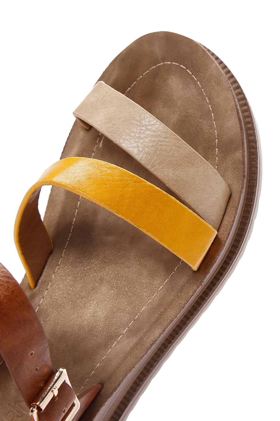 Women's Tan Ankle Strap Thick Soled Sandals