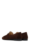 Women's Brown Buckled Suede Leather Loafer | Derimod