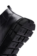 Men's Black Lace-Up Zipper Leather High Top Sneakers | Derimod