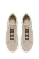 Men's Light Grey Leather Sneakers | Derimod