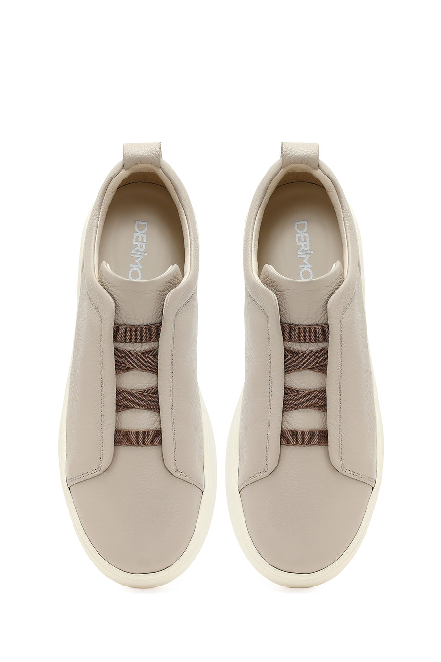 Men's Light Grey Leather Sneakers