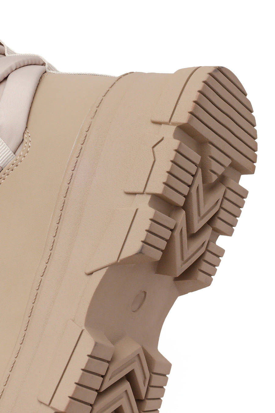 Woman Beige Thick-Soled Fabric Boots