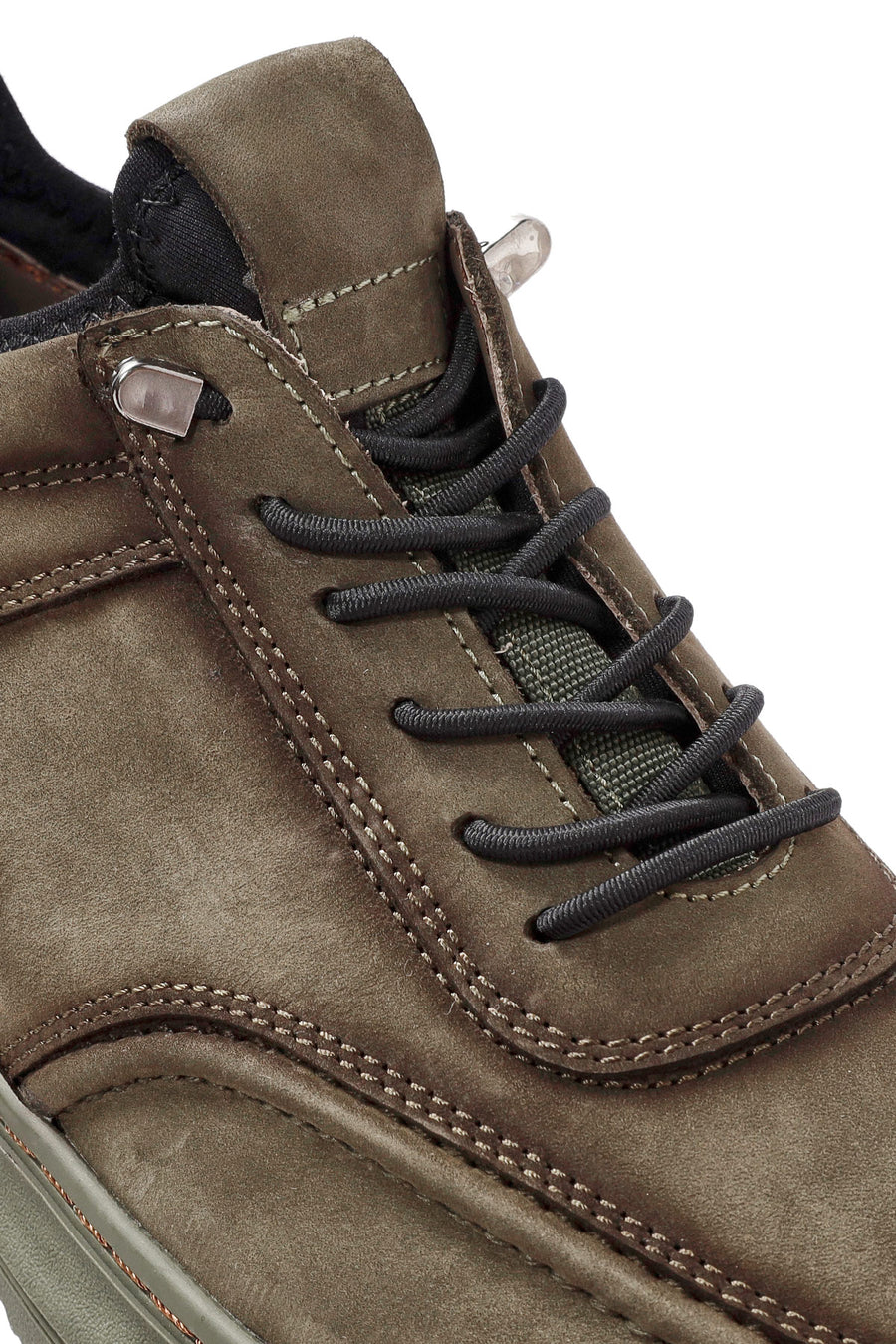 Men's Khaki Lace-Up Suede Leather Casual Shoes
