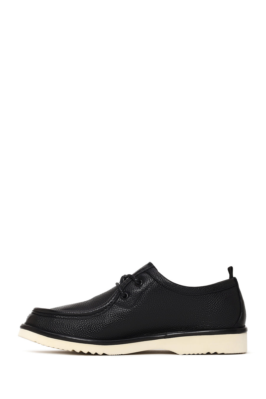 Male Black Lace-up Leather Casual Shoes