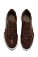 Men's Tan Thick Sole Lace Up Leather Sneaker | Derimod