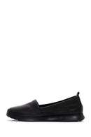 Women's Black Leather Comfort Loafer | Derimod